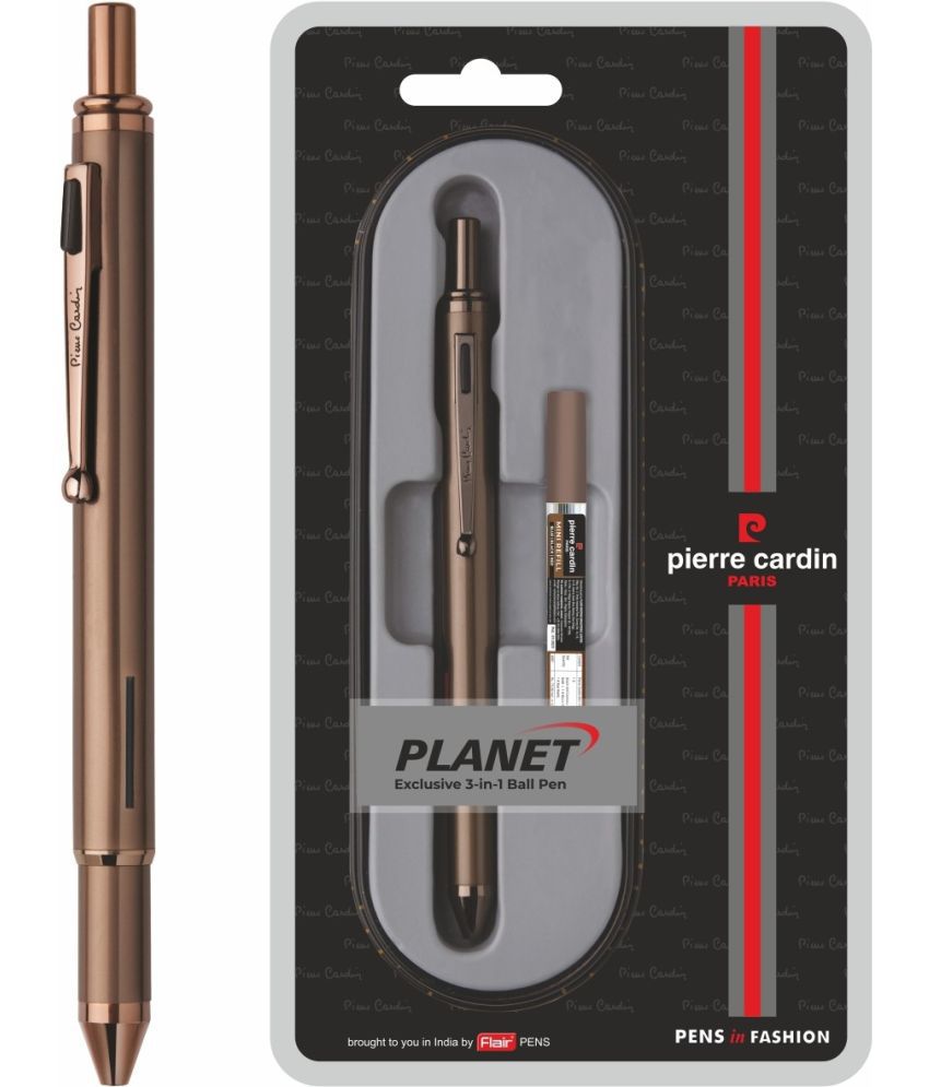     			Pierre Cardin Planet Exclusive 3 In 1 Ball Pen Blister Pack | Retractable Pen With Metal Body | Free 3 x Refill Included, Smooth Refillable Pen | Ideal For Gifting | Blue, Black & Red Ink, Pack Of 1