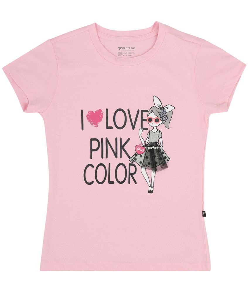     			Proteens - Pink Cotton Girls T-Shirt ( Pack of 1 )