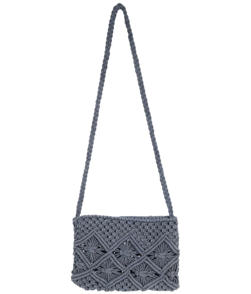     			sapis - Dark Grey Cotton Sling Bag