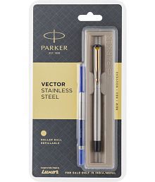Parker Vector Stainless Steel Gold Trim Pen Gift Set