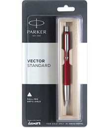Parker Vector Standard Chrome Trim Red Body Color Ball Pen