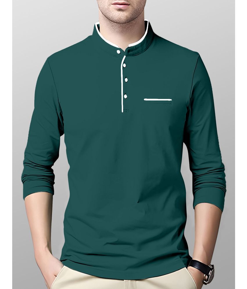     			AUSK - Green Cotton Blend Regular Fit Men's T-Shirt ( Pack of 1 )