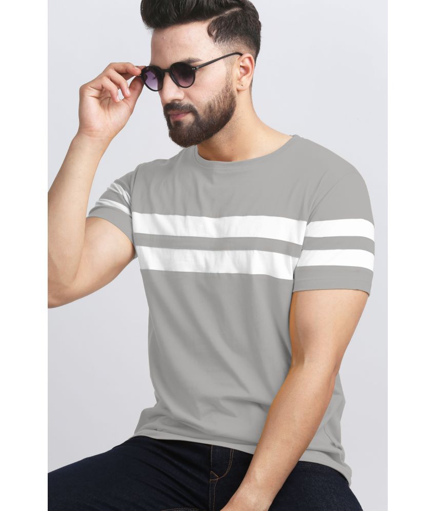     			AUSK - Grey Cotton Blend Regular Fit Men's T-Shirt ( Pack of 1 )