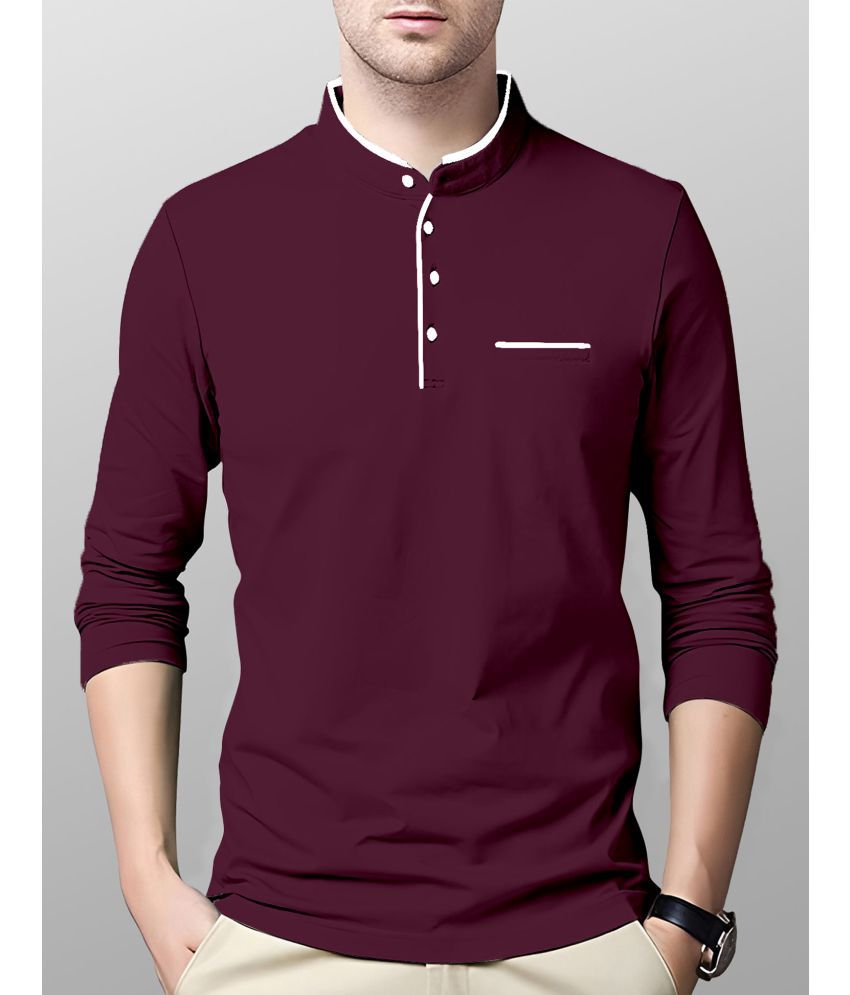     			AUSK - Purple Cotton Blend Regular Fit Men's T-Shirt ( Pack of 1 )