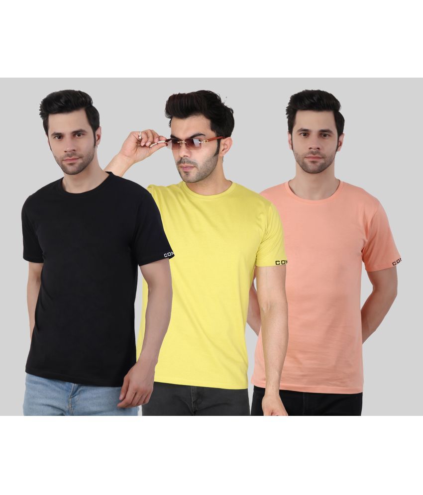     			Comey - Multicolor 100% Cotton Regular Fit Men's T-Shirt ( Pack of 3 )