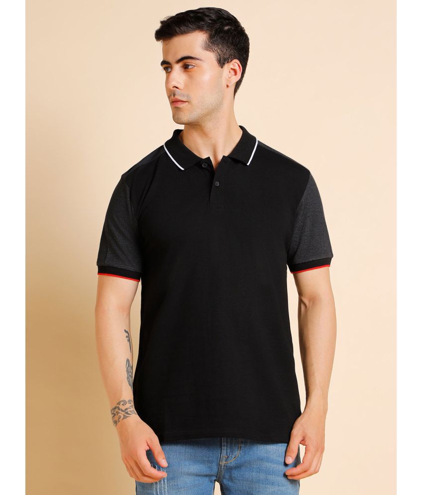     			Dennis Lingo - Black Cotton Blend Slim Fit Men's Polo T Shirt ( Pack of 1 )