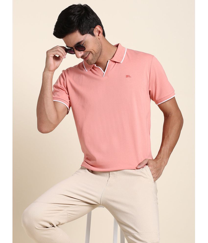     			Dennis Lingo - Pink Cotton Blend Slim Fit Men's Polo T Shirt ( Pack of 1 )