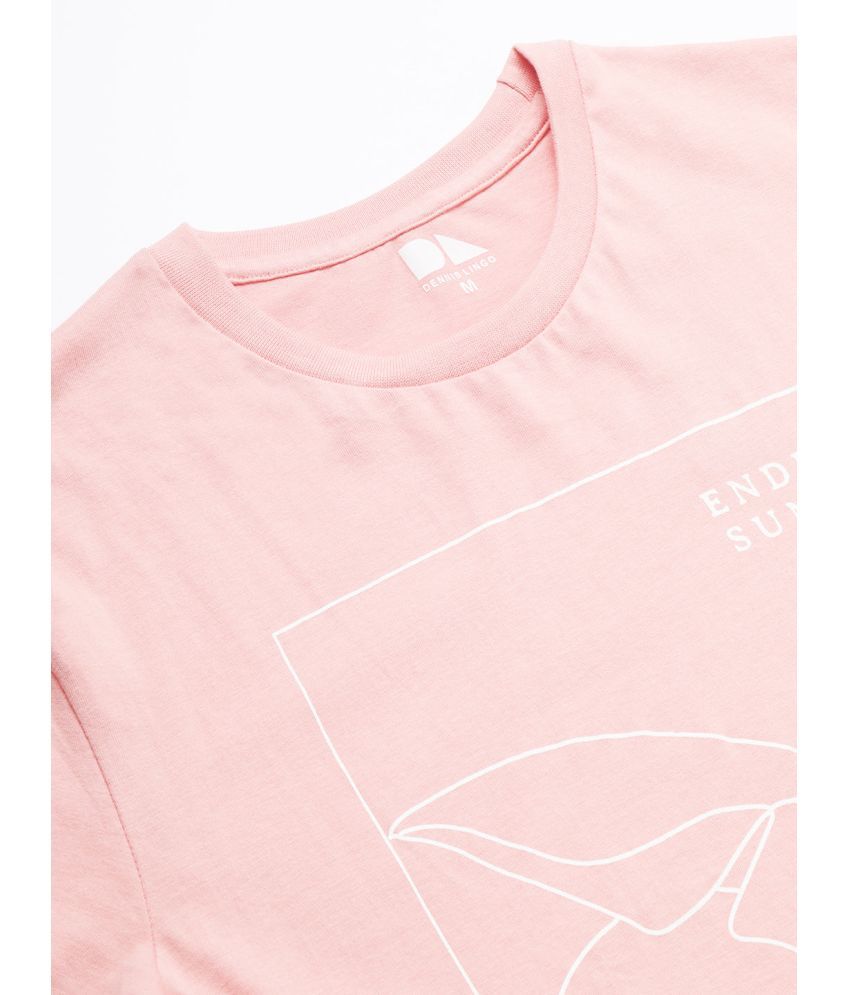     			Dennis Lingo - Pink Cotton Blend Slim Fit Men's T-Shirt ( Pack of 1 )