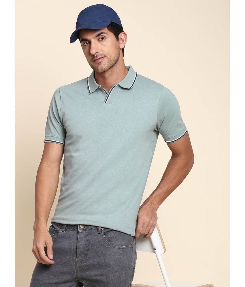     			Dennis Lingo - Teal Blue Cotton Slim Fit Men's Polo T Shirt ( Pack of 1 )