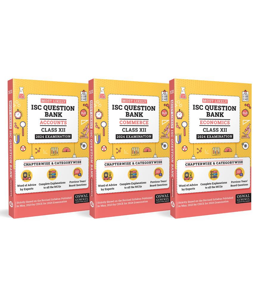     			Oswal-Gurukul Most Likely ISC Commerce Stream Question Bank Class 12 Bundles (Set of 3) : Accounts, Commerce, & Economics for Exam 2024
