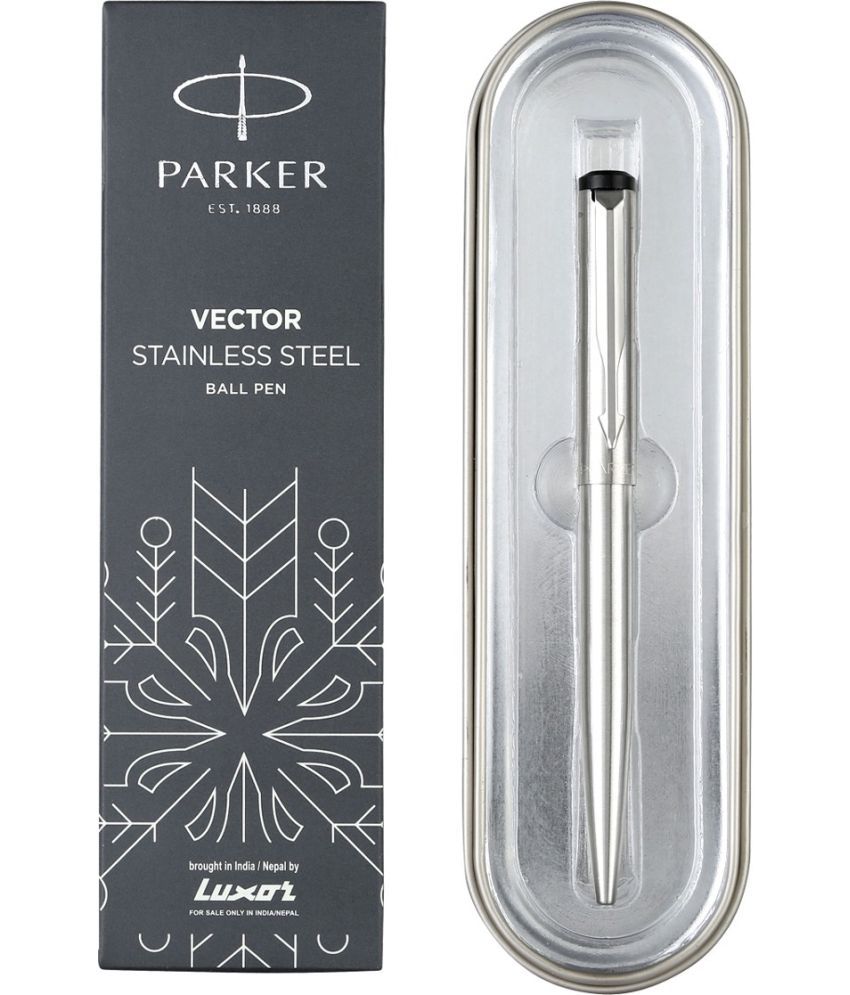     			Parker Vector Stainless Steel Chrome Trim Ball Pen