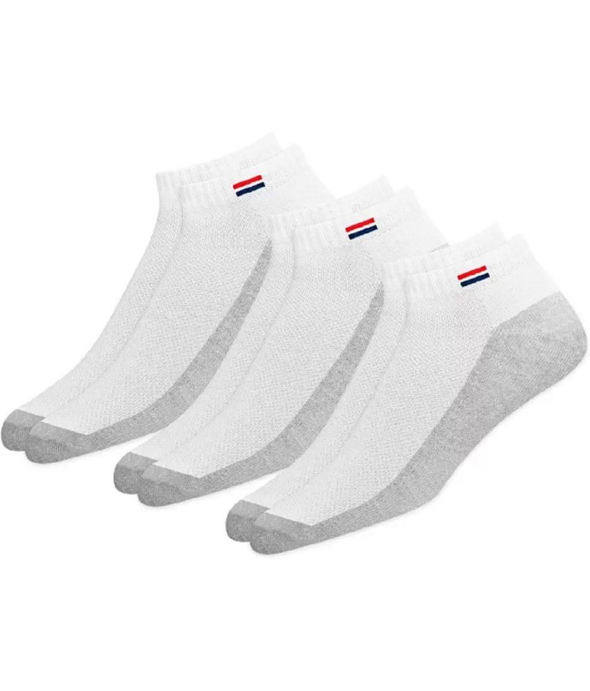     			ROSS & RACK - Cotton Men's Self Design White Ankle Length Socks ( Pack of 3 )