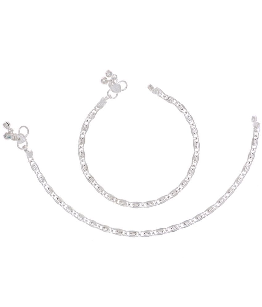     			AanyaCentric - Silver Anklets ( Pack of 1 )