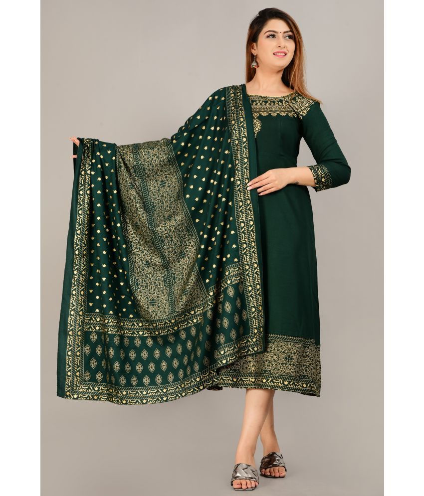     			NUPITAL - Green Rayon Women's Anarkali Kurti ( Pack of 1 )