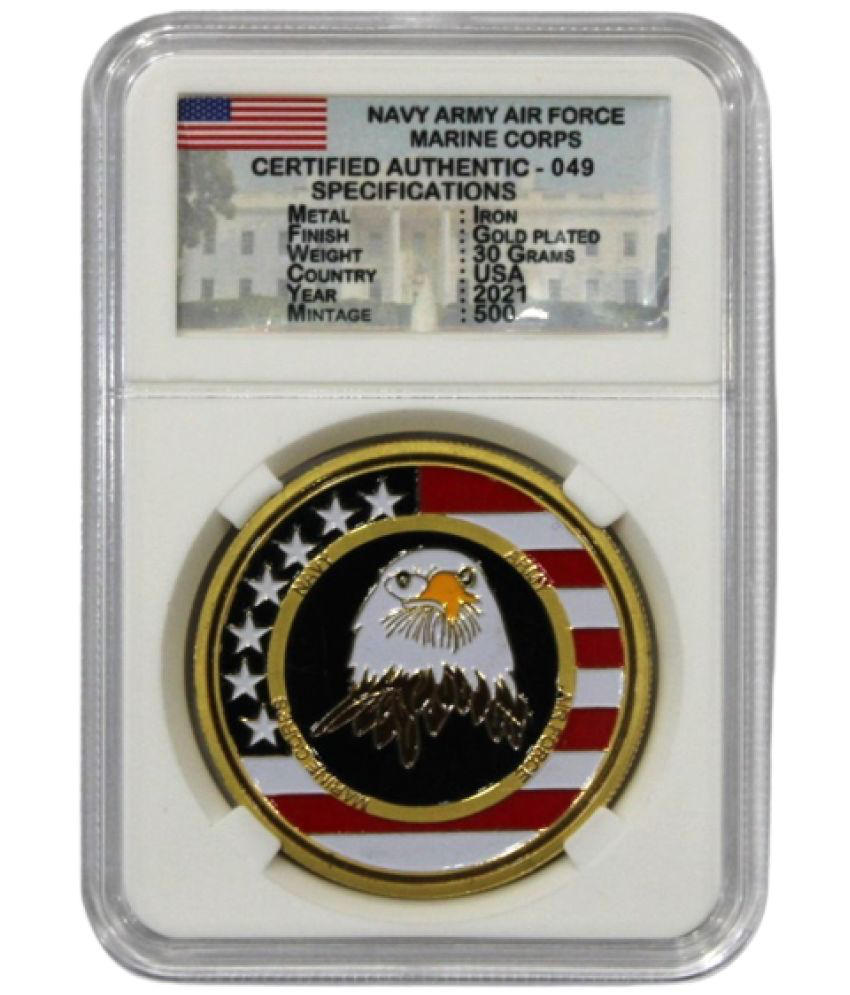     			Numiscart - Navy Army Air Force Marine Corps 2021 Washington D.C- USA Rare Collectible old Gold Plated 1 Coin Numismatic Coins