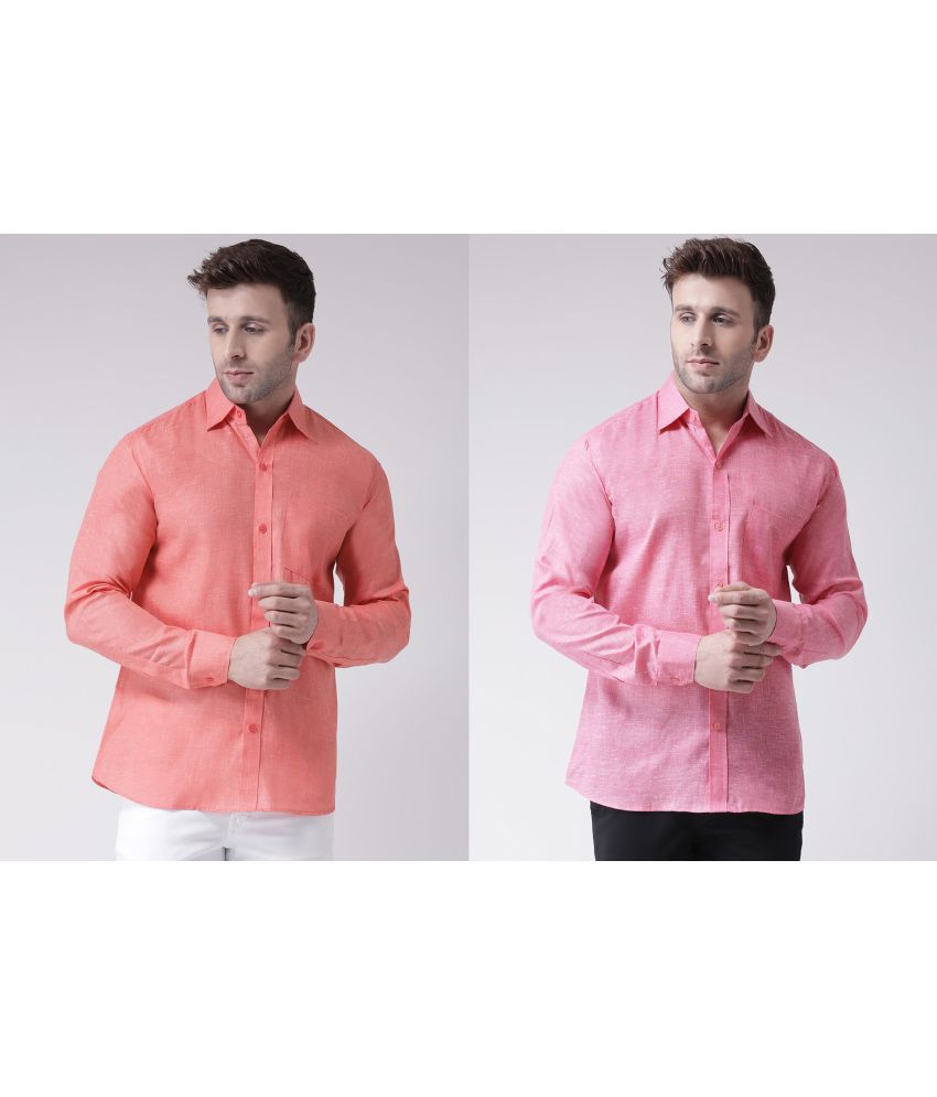     			RIAG - Pink Cotton Blend Regular Fit Men's Casual Shirt ( Pack of 2 )