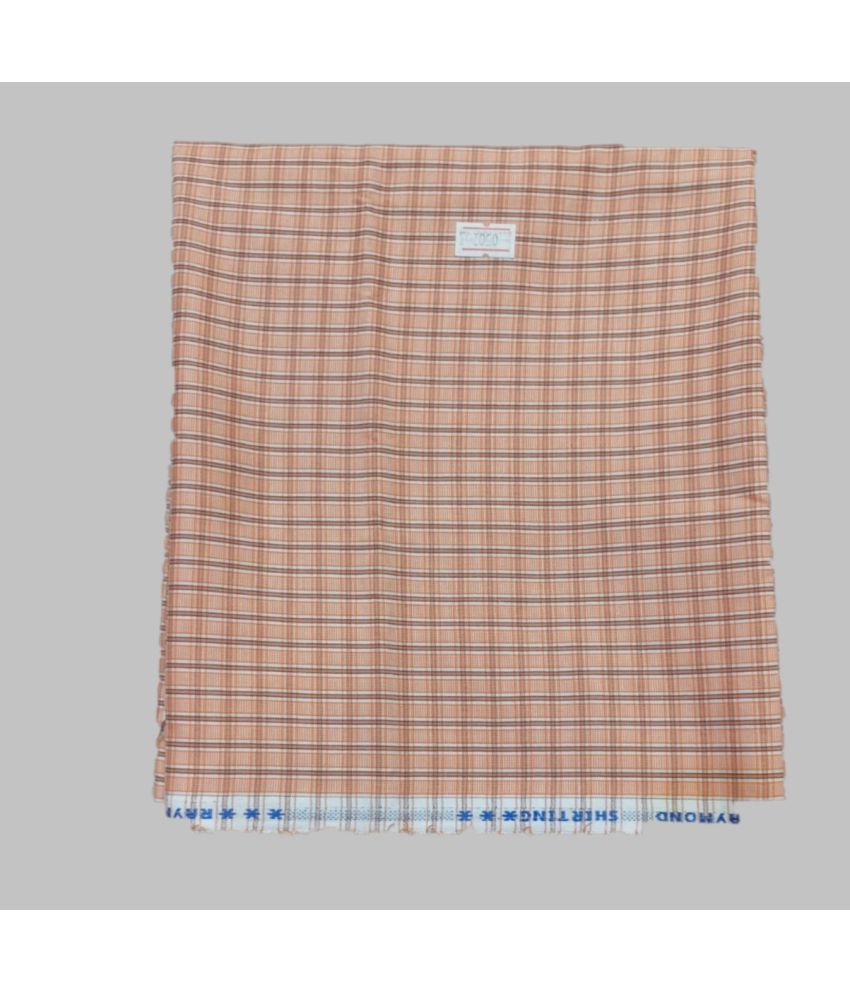     			Raymond - Peach Polyester Blend Men's Unstitched Shirt Piece ( Pack of 1 )