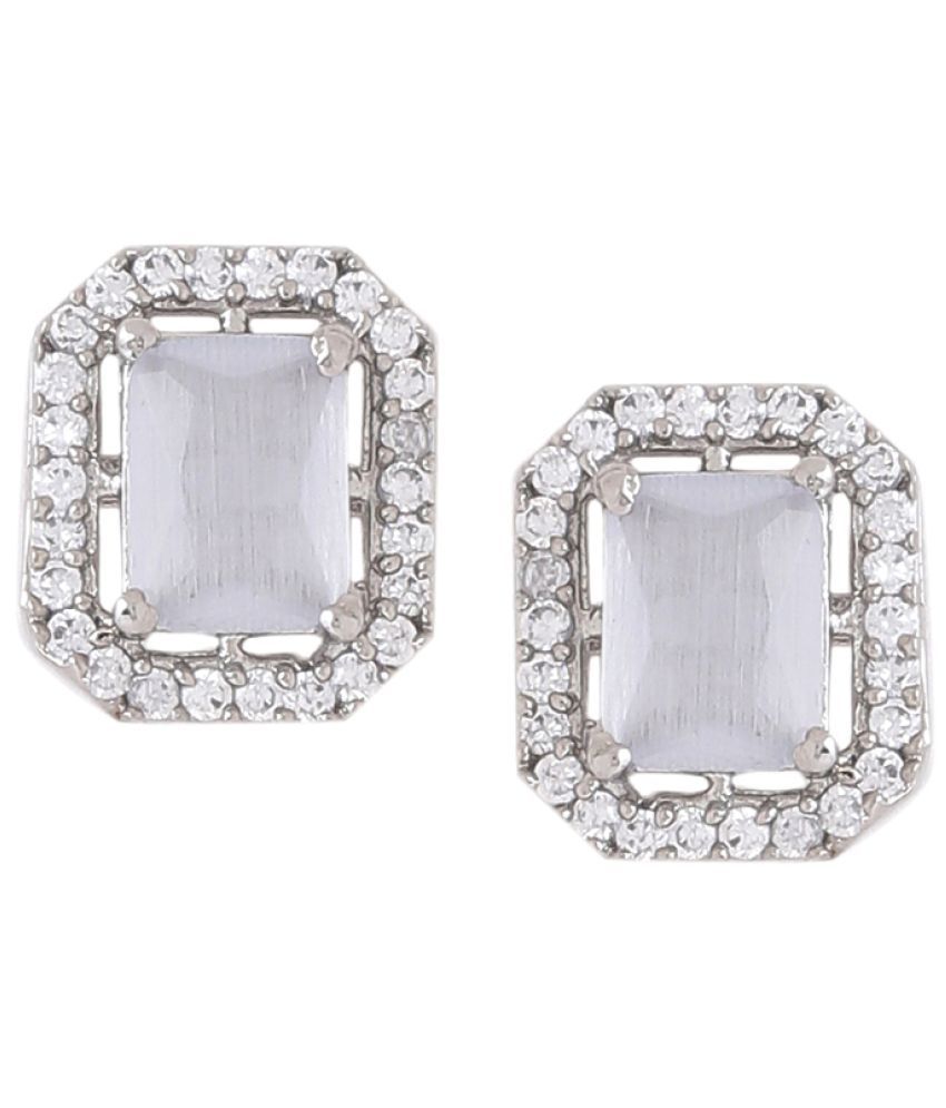     			VIRAASI - Silver Stud Earrings ( Pack of 1 )