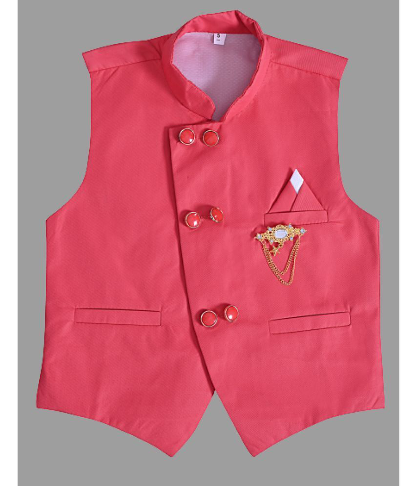     			ATLY - Red Cotton Blend Boys Waistcoat ( Pack of 1 )