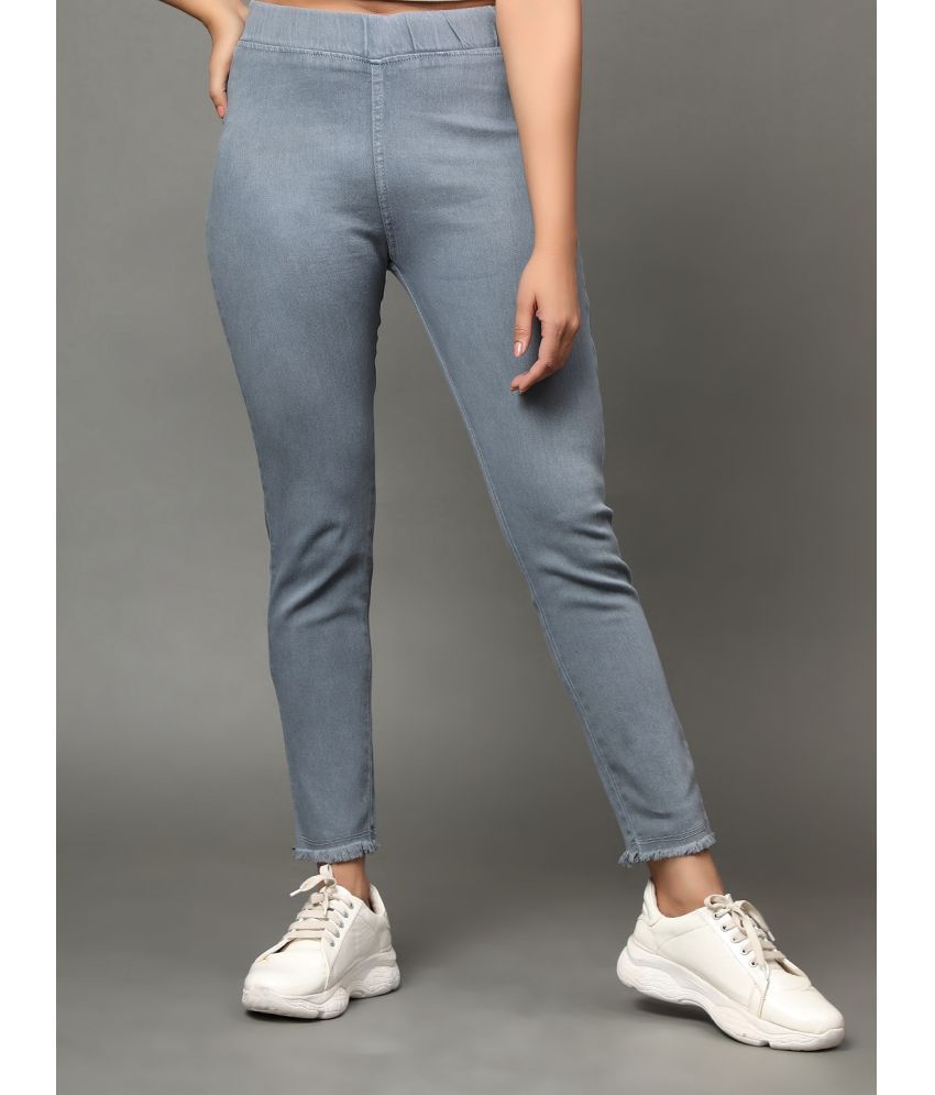     			AngelFab - Denim Skinny Fit Grey Women's Jeggings ( Pack of 1 )