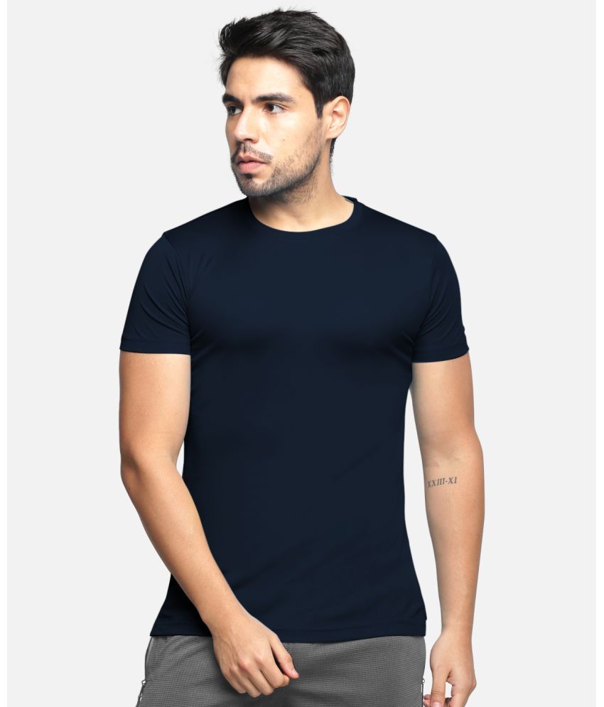     			BULLMER Pack of 1 Cotton Blend Regular Fit Men's T-Shirt ( Navy )