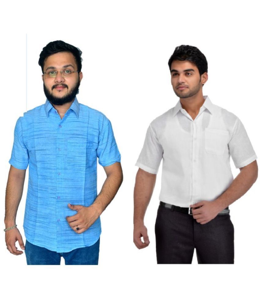     			DESHBANDHU DBK - Multi Cotton Blend Regular Fit Men's Formal Shirt ( Pack of 2 )