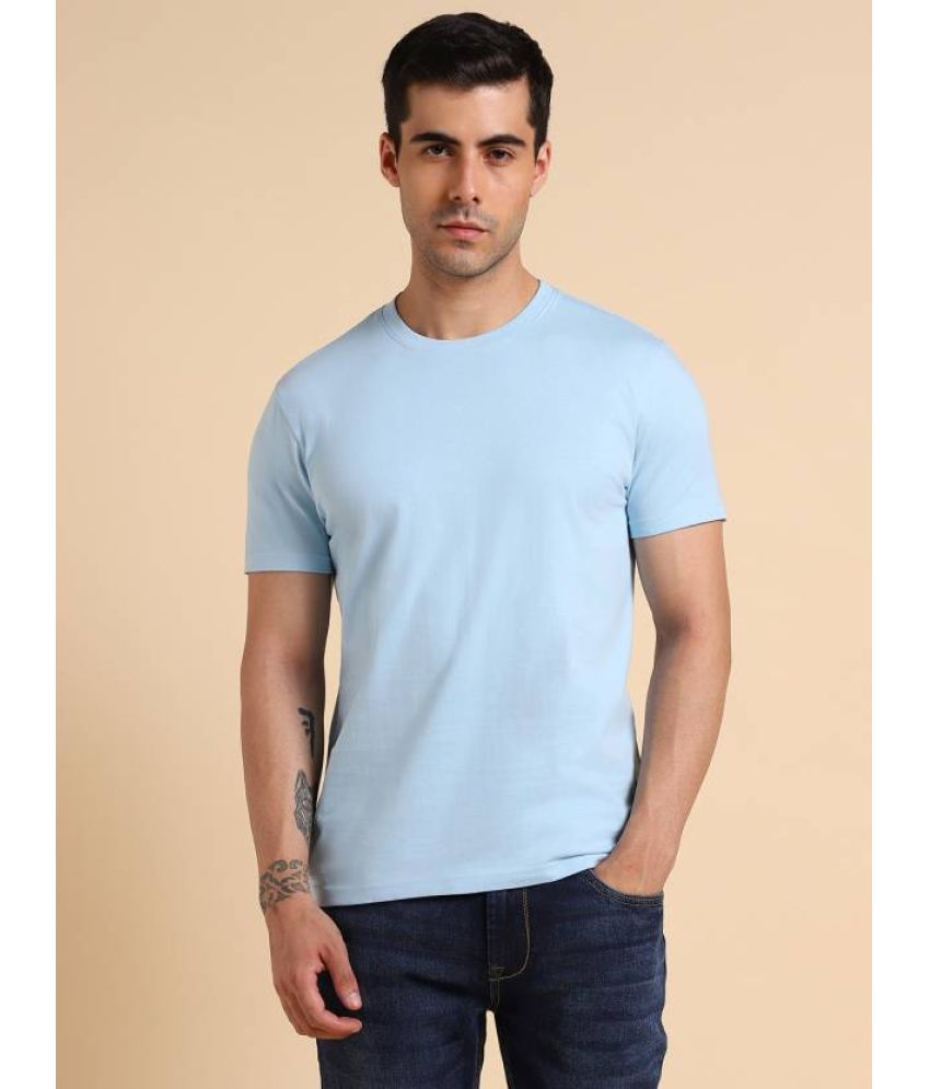     			Dennis Lingo - Blue 100% Cotton Slim Fit Men's T-Shirt ( Pack of 1 )