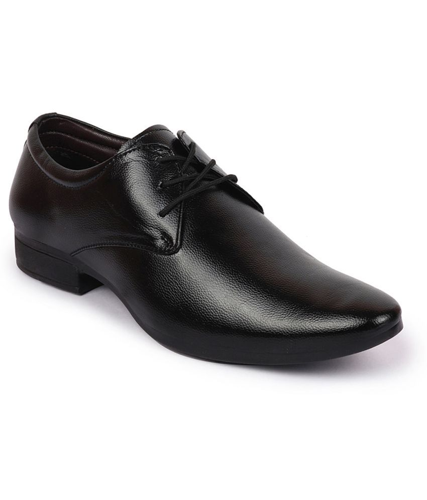     			Fausto - Black Men's Derby Formal Shoes