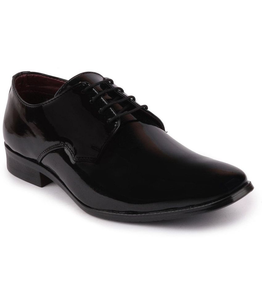     			Fausto - Black Men's Derby Formal Shoes