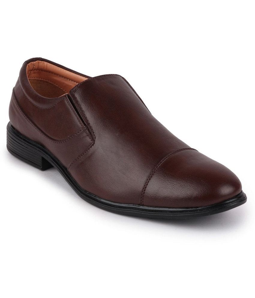     			Fausto - Brown Men's Slip On Formal Shoes