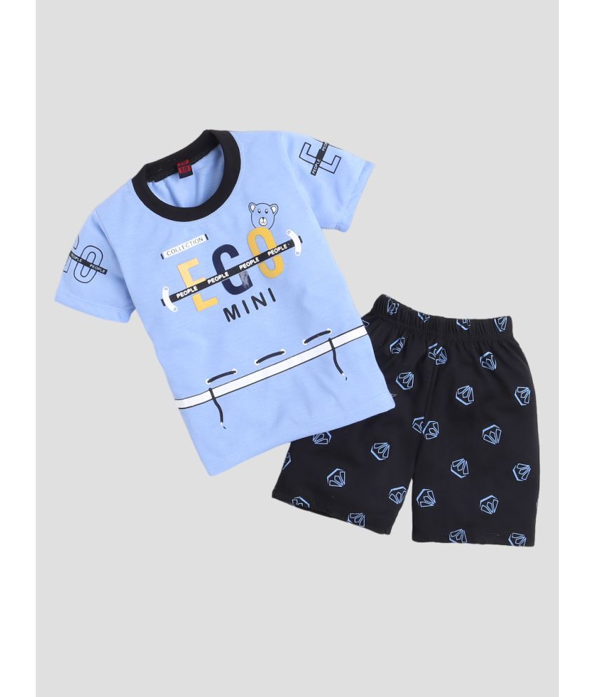     			Fourfolds - Blue Cotton Baby Boy T-Shirt & Shorts ( Pack of 1 )