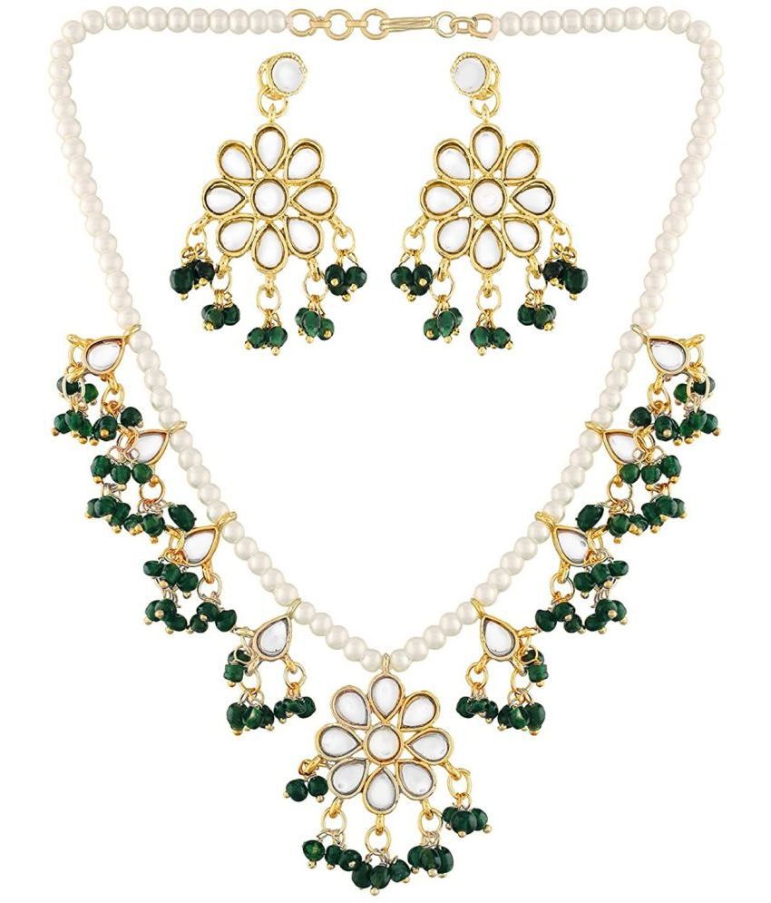     			I Jewels - Green Alloy Necklace Set ( Pack of 1 )