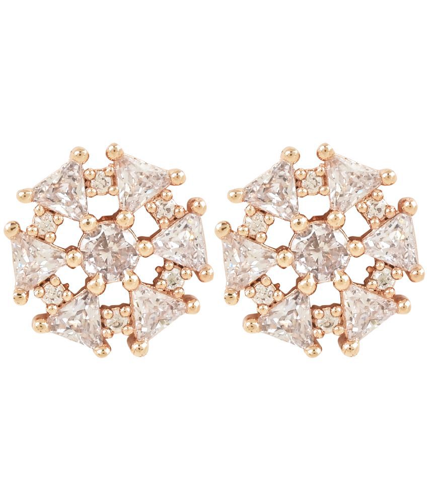     			I Jewels - Rose Gold Stud Earrings ( Pack of 1 )