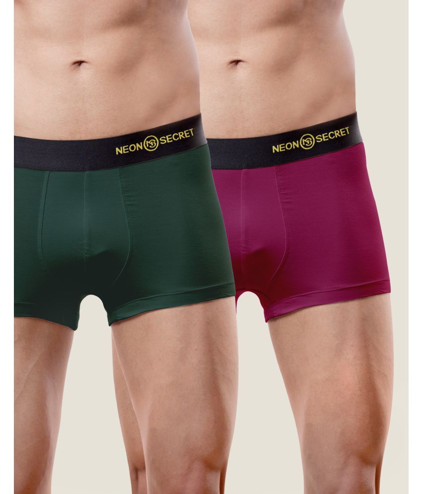     			NEONSECRET Pack of 2 Modal Men's Trunks ( Green )