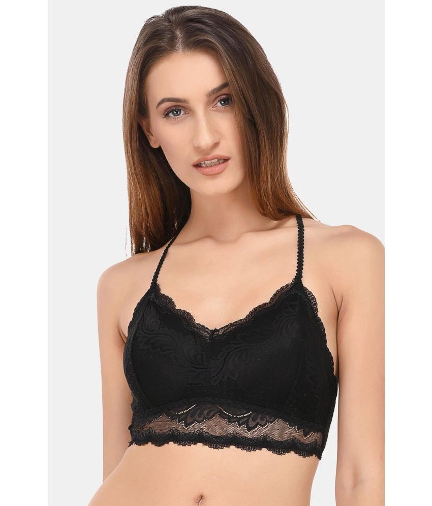     			PrettyCat - Black Lace Removable Padding Women's Bralette Bra ( Pack of 1 )