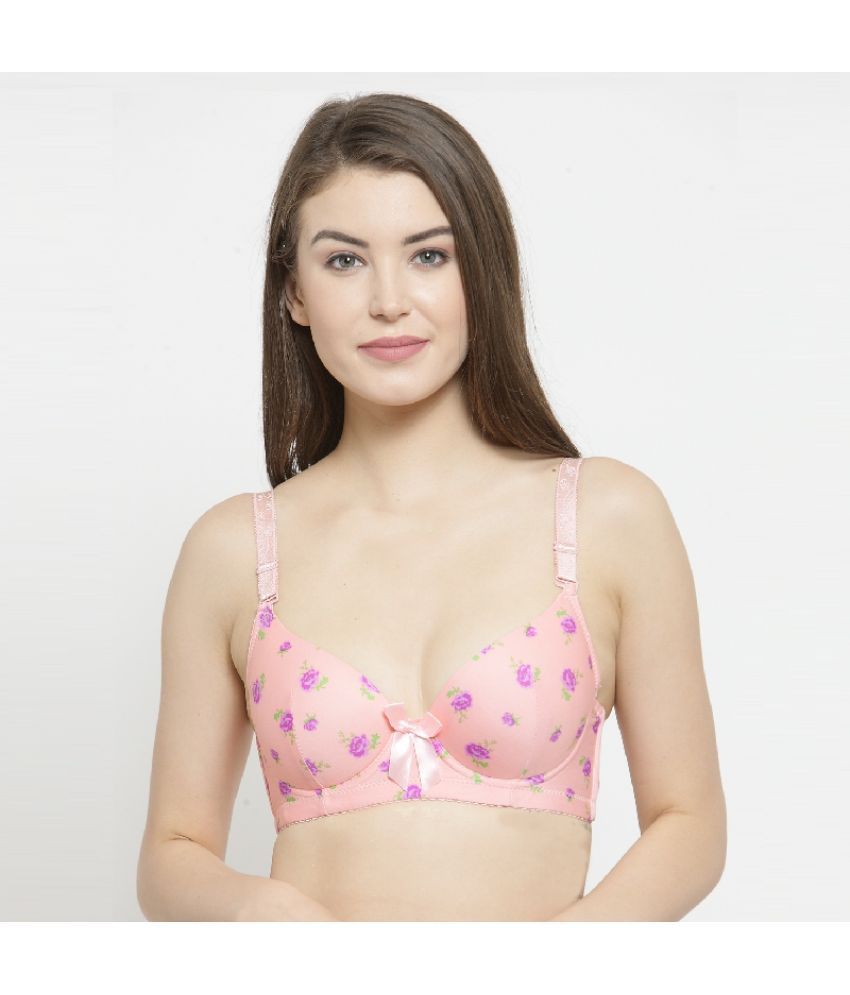     			PrettyCat - Pink Polyester Lightly Padded Women's T-Shirt Bra ( Pack of 1 )