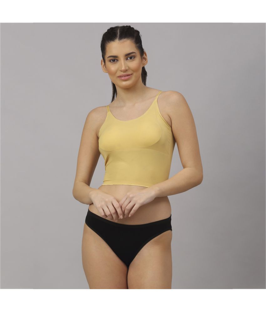     			PrettyCat - Yellow Polyester Women's Bra & Panty Set ( Pack of 1 )