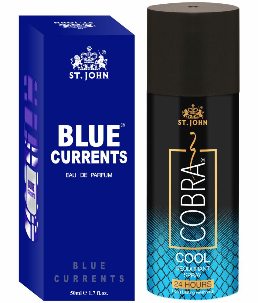     			St. John - Deo Cool 150ml & Blue Current 50ml Deodorant Spray & Perfume for Unisex 200 ml ( Pack of 2 )