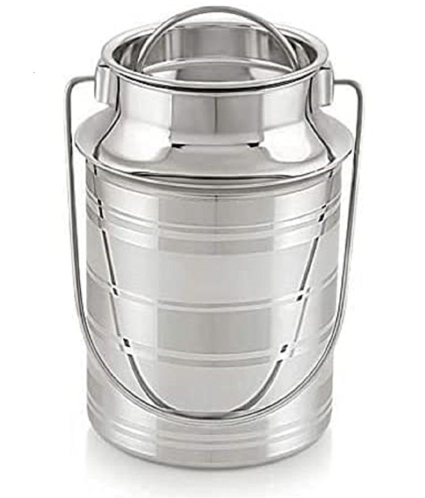     			AQUIRIOS - Steel Silver Milk Container ( Set of 1 )