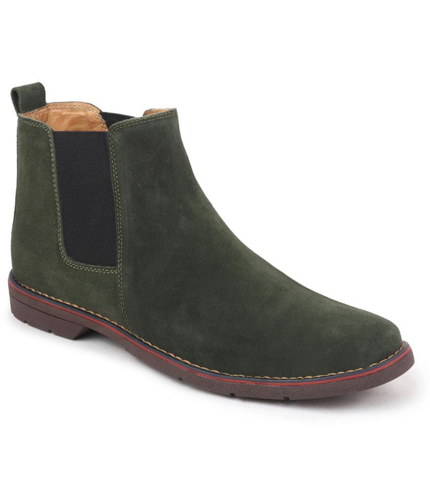     			Fausto - Green Men's Chelsea Boots