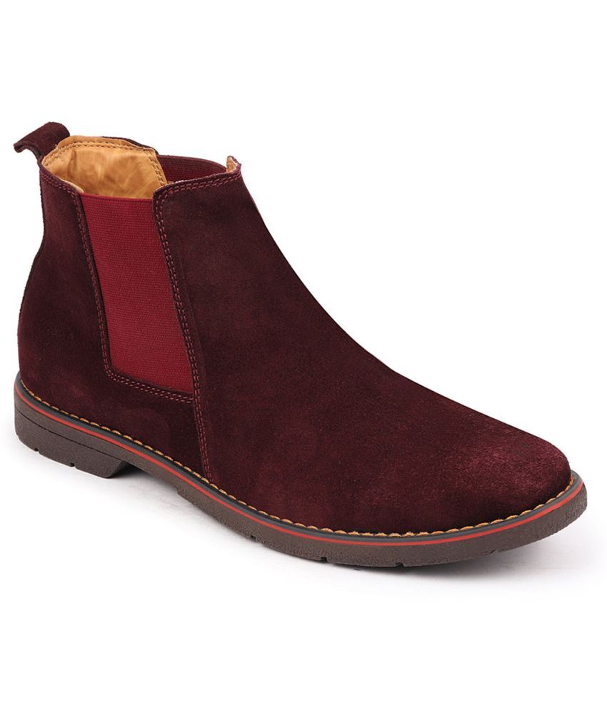     			Fausto - Maroon Men's Chelsea Boots