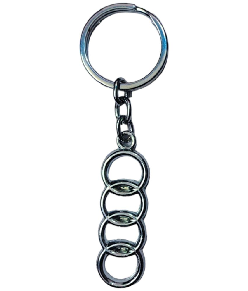    			JUSTASK - Silver Men's Logo Keychain ( Pack of 1 )