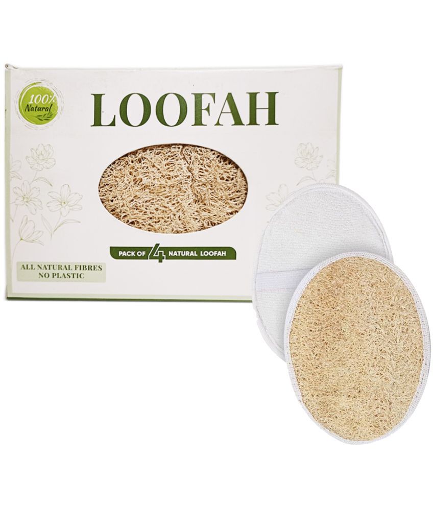     			Mirah Belle Natural Loofah - Bath Sponge (Pack of 4) Loofah White