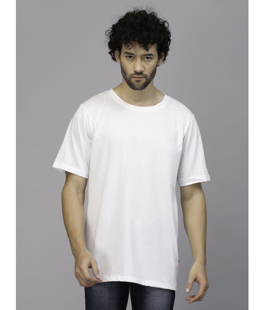     			Rigo Pack of 1 100% Cotton Oversized Fit Men's T-Shirt ( White )