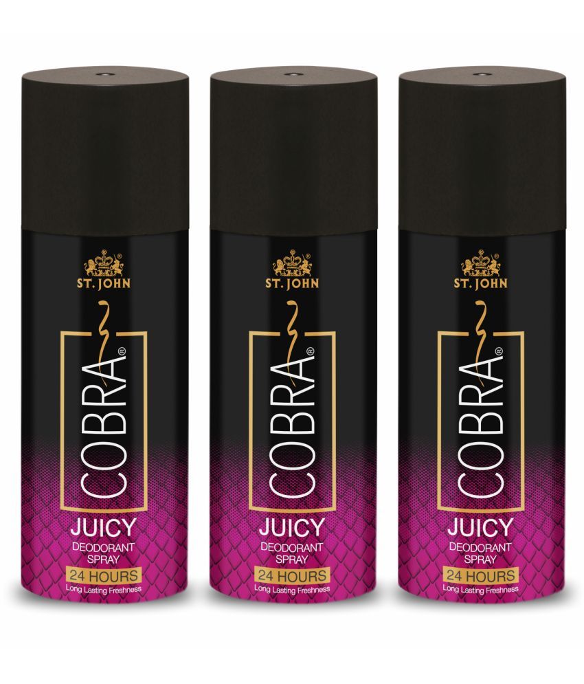     			ST.JOHN Cobra Long-Lasting Deodorant Juicy 150ml Deodorant Spray for Men 150ml - Pack of 3