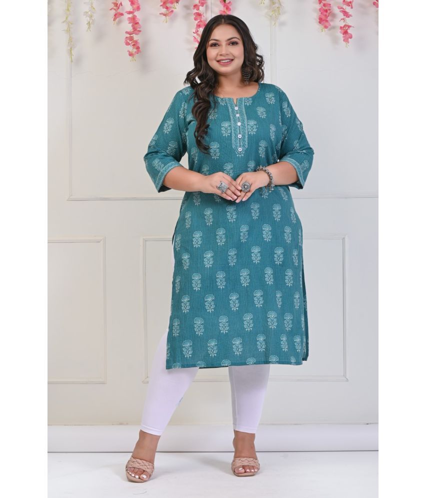     			Swasti - Green Cotton Women's Straight Kurti ( Pack of 1 )