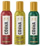 ST.JOHN Cobra No Gas Real Men,True Men & Music Deodorant Spray for Men 100ml Each (300ml) Pack of 3