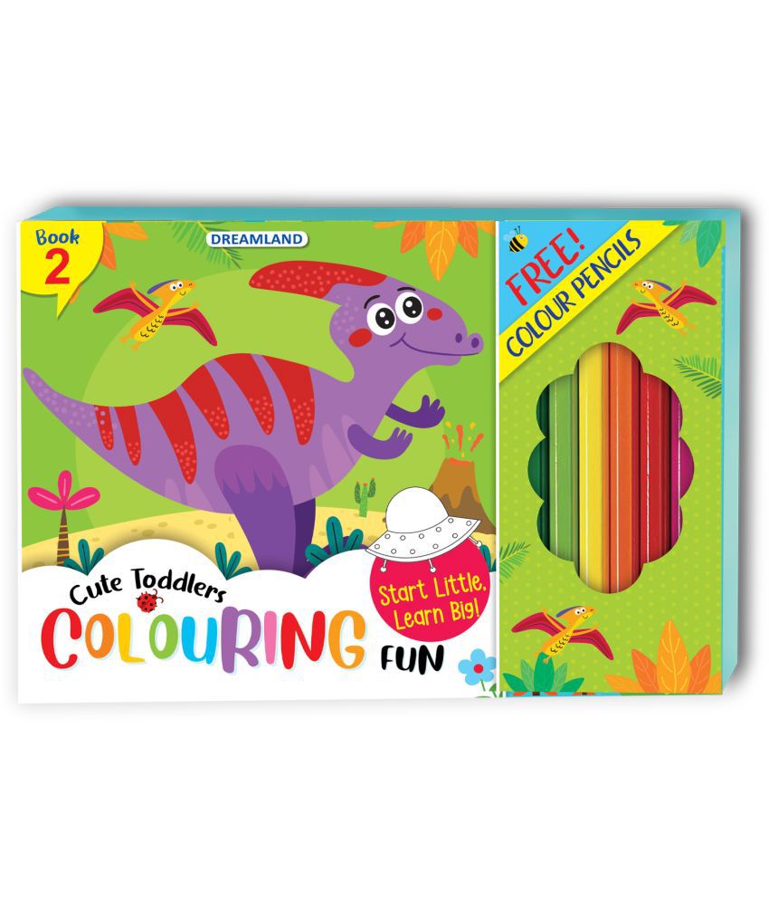     			Cute Toddlers Fun Colouring Book with 6 Colour Pencils | Art and Craft Drawing Book Set for 4+ | Colouring Book for Toddler | Return Gift for Kids | - 128 Pages