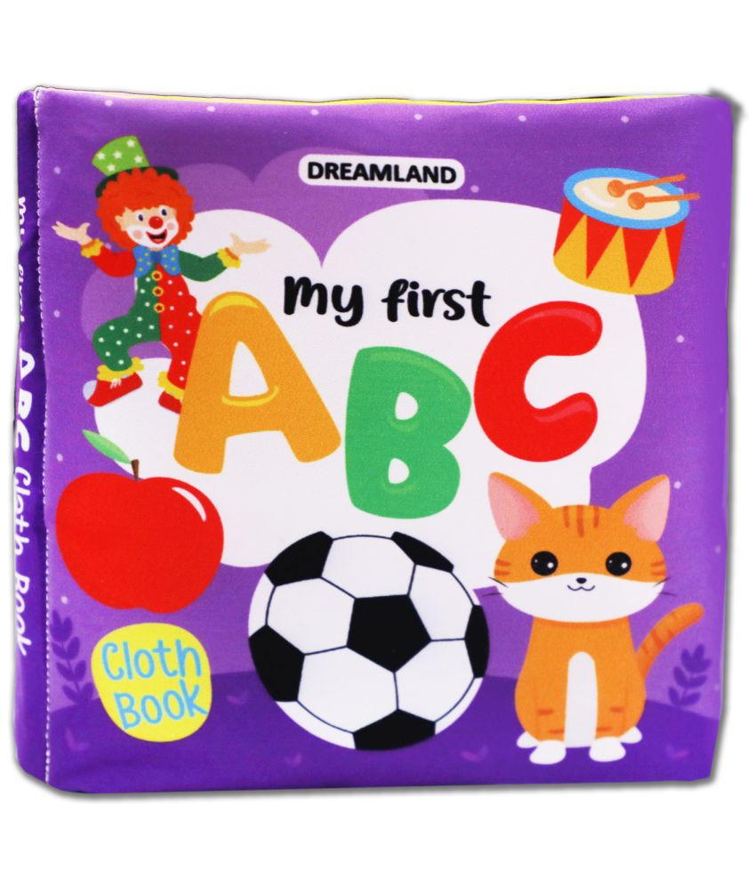     			Dreamland Baby My First Cloth Book ABC with Squeaker and Crinkle Paper Cloth Books for Toddler Kids Early Development Cloth Book Learning Educational Baby Toys Soft Toys Gifts for Kids