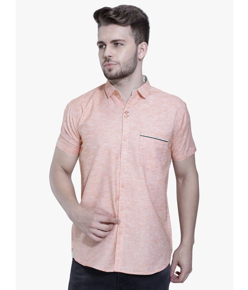     			Kuons Avenue - Peach Linen Slim Fit Men's Casual Shirt ( Pack of 1 )